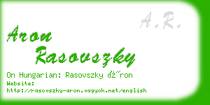 aron rasovszky business card